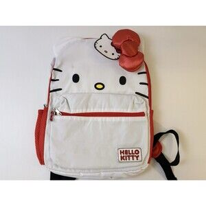 New Sanrio Hello Kitty Face White Backpack Book Bag NWT Girls School Bag READ